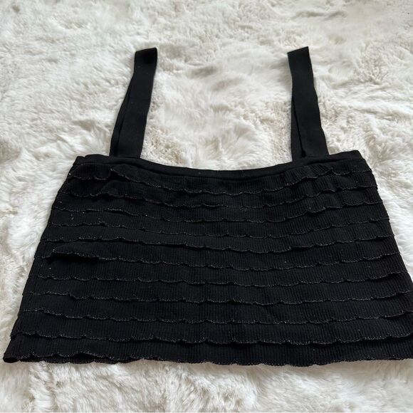 Zara black textured knit tank top - Picture 5 of 8